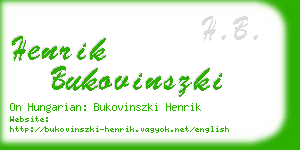 henrik bukovinszki business card